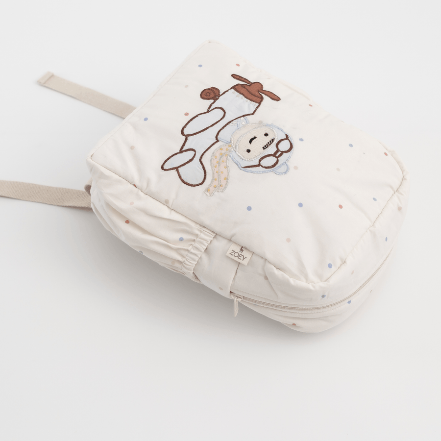 Little Aviator Personalised School Bag, Hand-Embroidered