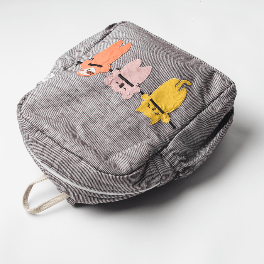 Three Amigos Personalised School Bag, Hand-Embroidered
