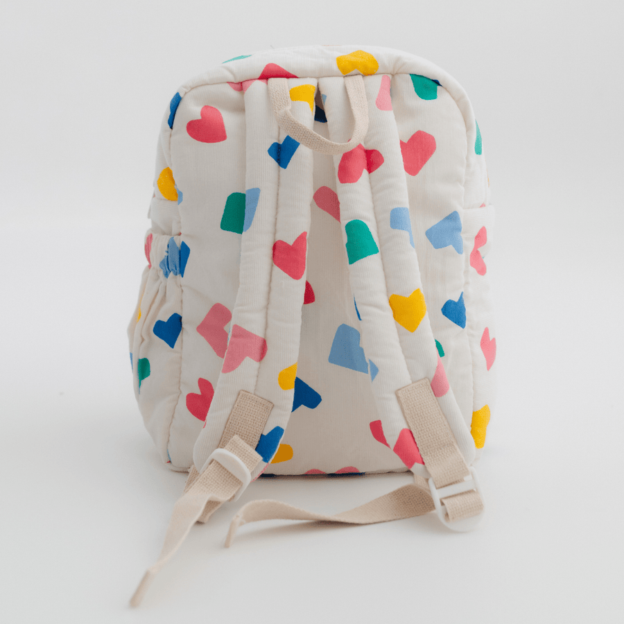 Happy Hearts Personalised School Bag, Hand-Embroidered
